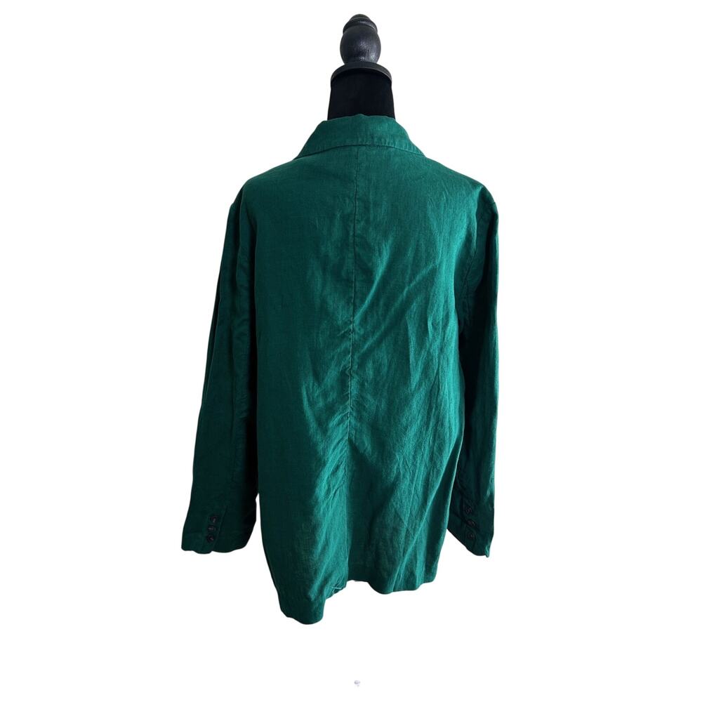 Michael Stars Linen Blazer Green XL Lightweight One Button Jacket Classic - Picture 5 of 10
